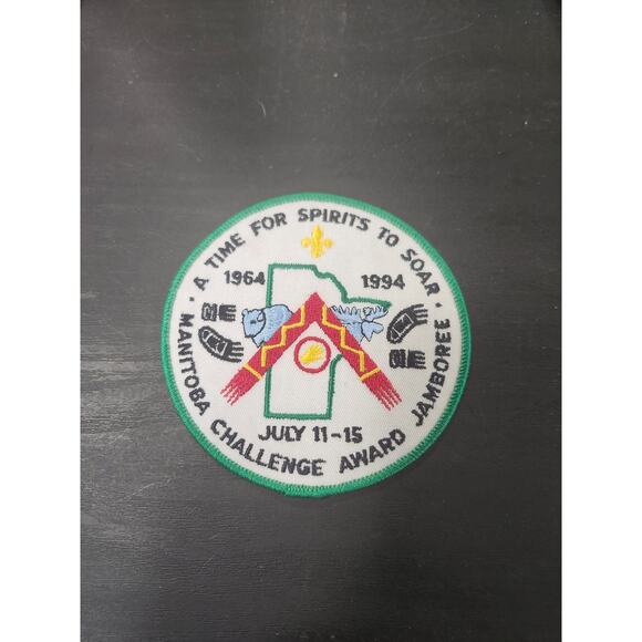 1994 Manitoba Jamboree Challenge Award Patch "A Time for Spirits to Soar" Scouts - Picture 1 of 3